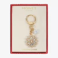 Monet Jewelry Gold Tone Clear Snowflake Bag Charm