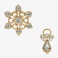 Monet Jewelry Gold Tone Glass Pin
