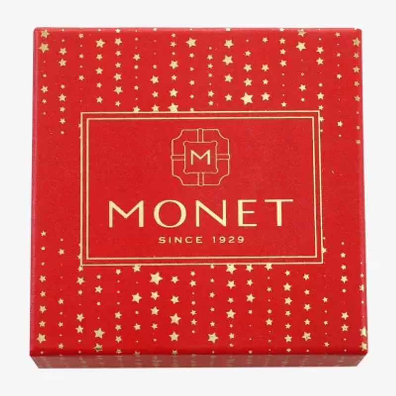 Monet Jewelry Gold Tone Glass Pin