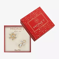 Monet Jewelry Gold Tone Glass Pin