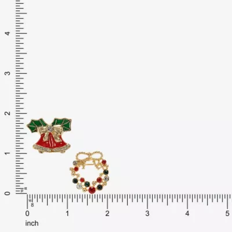 Monet Jewelry Gold Tone Multi Color Glass Pin