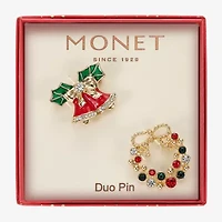 Monet Jewelry Gold Tone Multi Color Glass Pin
