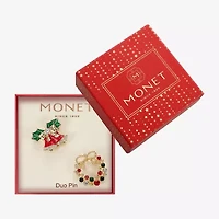 Monet Jewelry Gold Tone Multi Color Glass Pin