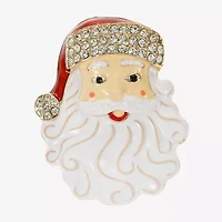 Monet Jewelry Gold Tone Santa Glass Pin