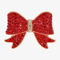 Monet Jewelry Gold Tone Red Glass Pin
