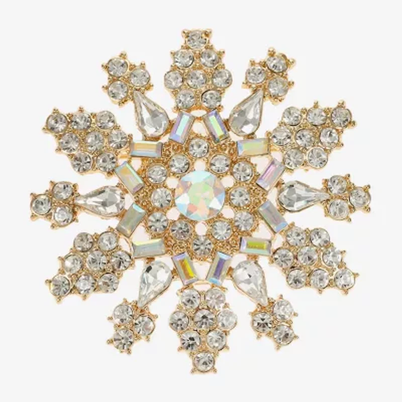 Monet Jewelry Gold Tone Glass Pin