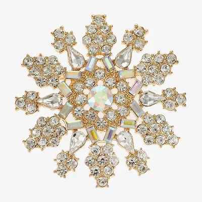 Monet Jewelry Gold Tone Glass Pin
