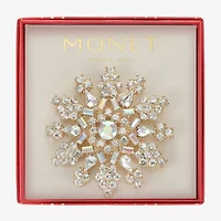 Monet Jewelry Gold Tone Glass Pin