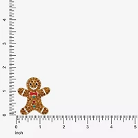 Monet Jewelry Gold Tone Gingerbread Man Multi Color Glass Pin