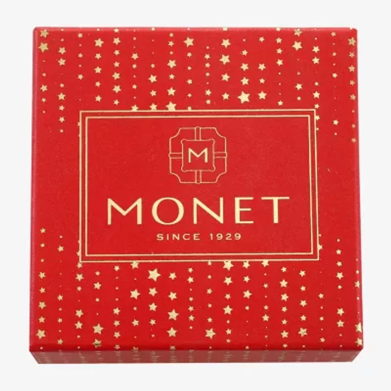 Monet Jewelry Gold Tone Christmas Tree Multi Color Glass Pin