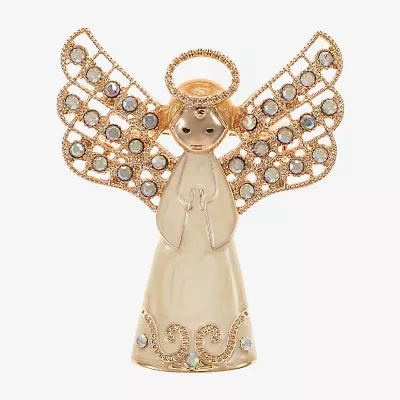 Monet Jewelry Gold Tone Glass Pin