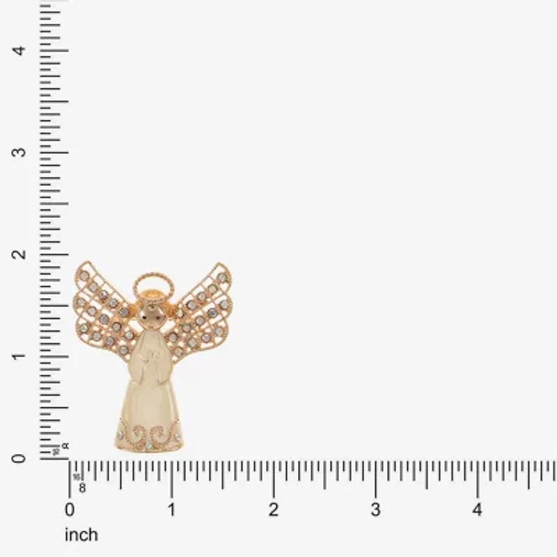 Monet Jewelry Gold Tone Glass Pin