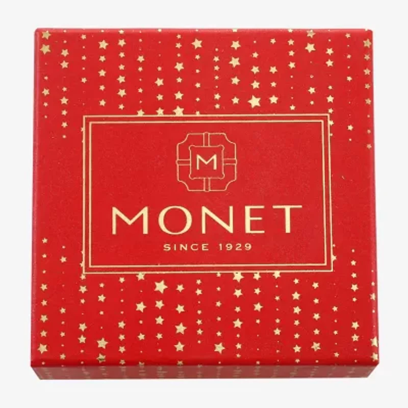 Monet Jewelry Gold Tone Glass Pin