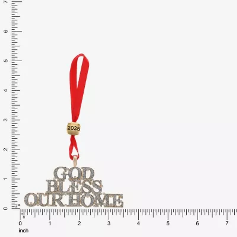 Monet Jewelry Gold & Silver Tone God Bless Our Home Christmas Ornament