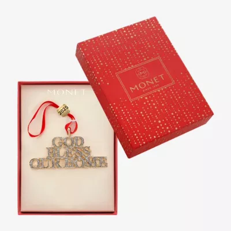 Monet Jewelry Gold & Silver Tone God Bless Our Home Christmas Ornament
