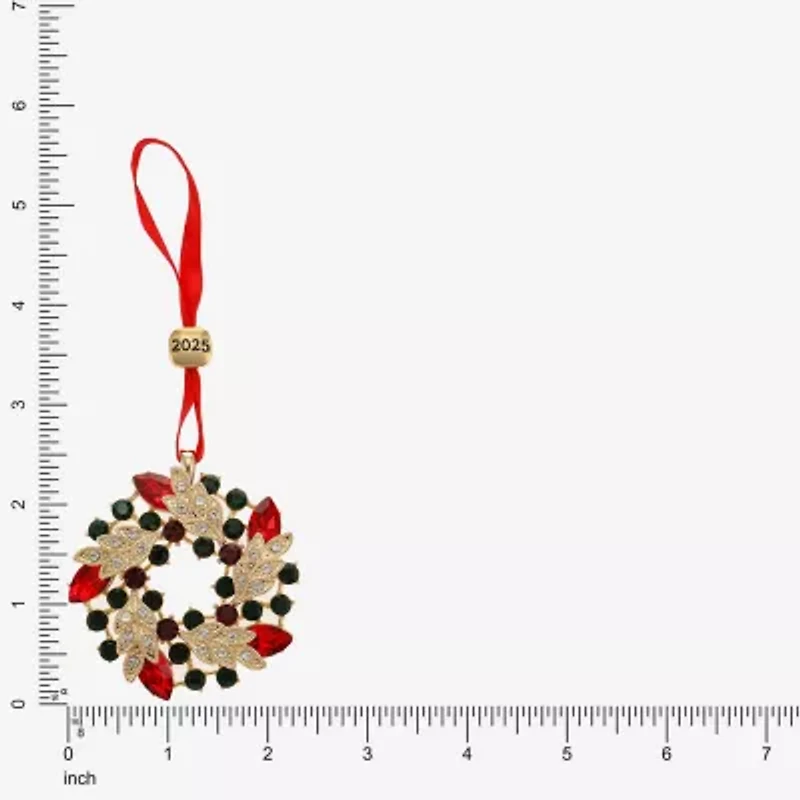 Monet Jewelry Gold Tone Wreath Christmas Ornament