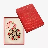 Monet Jewelry Gold Tone Wreath Christmas Ornament