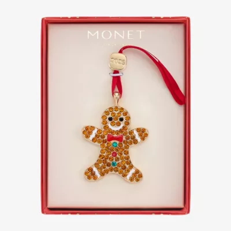 Monet Jewelry Gold Tone Gingerbread Man Christmas Ornament