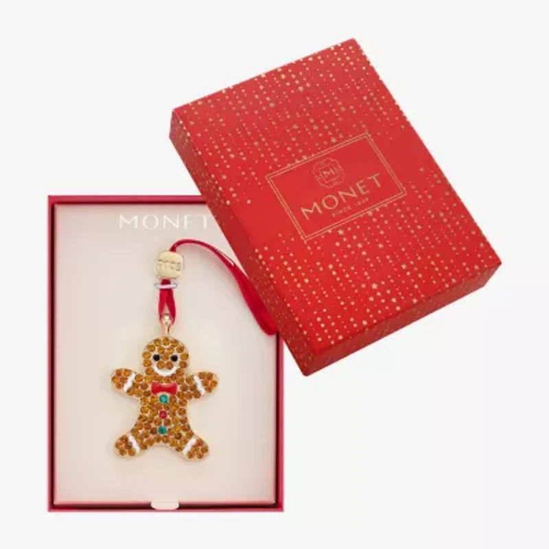 Monet Jewelry Gold Tone Gingerbread Man Christmas Ornament