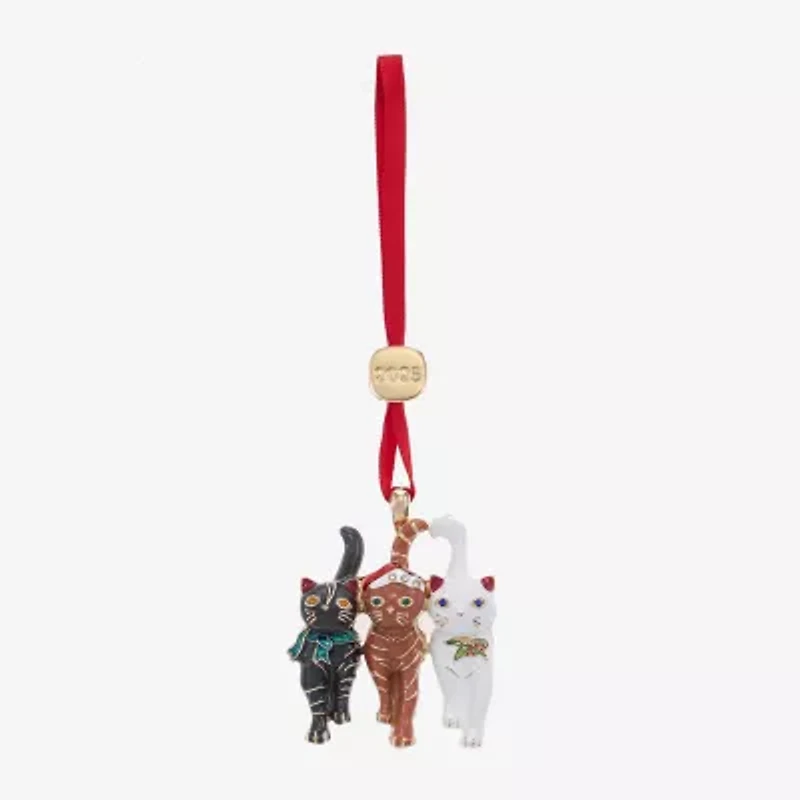 Monet Jewelry Gold Tone Cat Trio Christmas Ornament