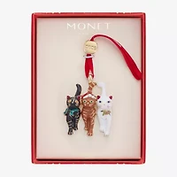 Monet Jewelry Gold Tone Cat Trio Christmas Ornament