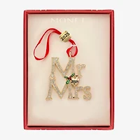 Monet Jewelry Gold Tone Mr & Mrs Christmas Ornament