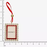 Monet Jewelry Gold Tone & Red Frame Christmas Ornament