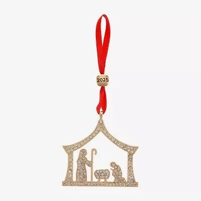 Monet Jewelry Gold Tone Nativity Scene Christmas Ornament