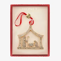 Monet Jewelry Gold Tone Nativity Scene Christmas Ornament