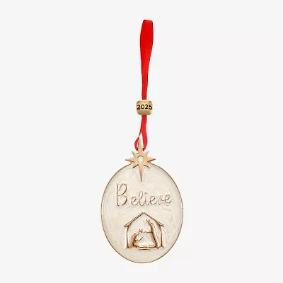 Monet Jewelry Gold Tone Believe Nativity Scene Christmas Ornament