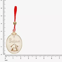 Monet Jewelry Gold Tone Believe Nativity Scene Christmas Ornament