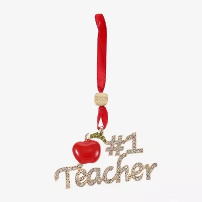 Monet Jewelry Gold Tone Teacher Red Apple Christmas Ornament