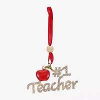 Monet Jewelry Gold Tone Teacher Red Apple Christmas Ornament