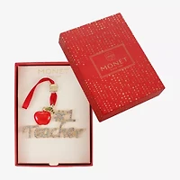 Monet Jewelry Gold Tone Teacher Red Apple Christmas Ornament