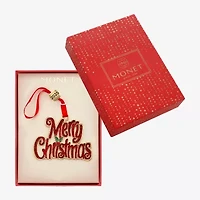 Monet Jewelry Gold Tone &Red Merry Christmas Christmas Ornament
