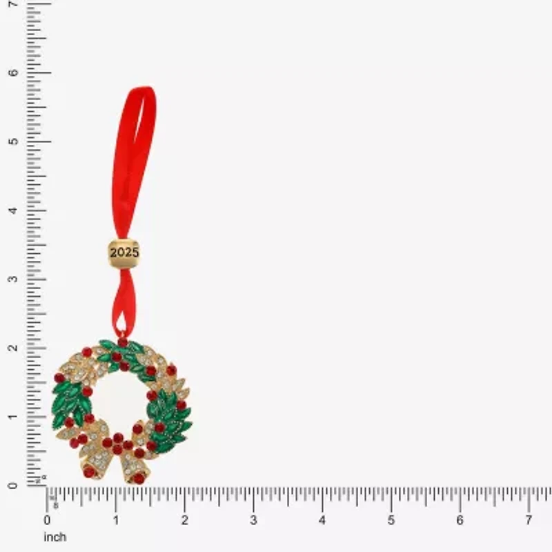 Monet Jewelry Gold Tone Wreath Christmas Ornament