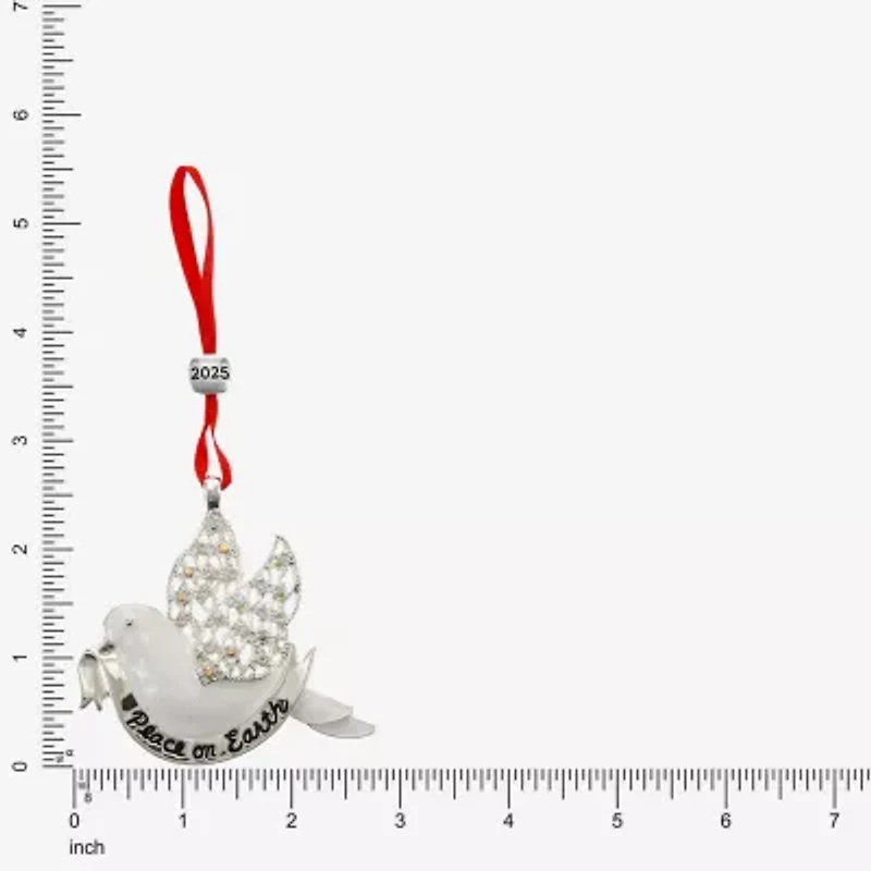 Monet Jewelry Silver Tone White Dove Peace On Earth Christmas Ornament