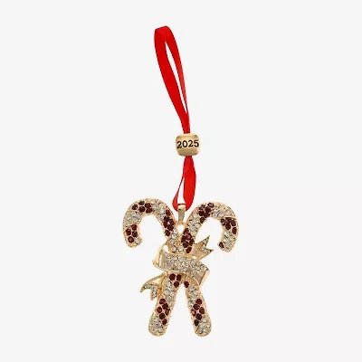 Monet Jewelry Gold Tone Candy Cane Christmas Ornament