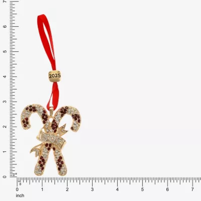 Monet Jewelry Gold Tone Candy Cane Christmas Ornament