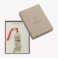 Monet Jewelry Gold Tone Cat Christmas Ornament