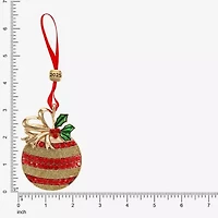 Monet Jewelry Gold Tone Holly Christmas Ornament