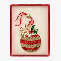 Monet Jewelry Gold Tone Holly Christmas Ornament