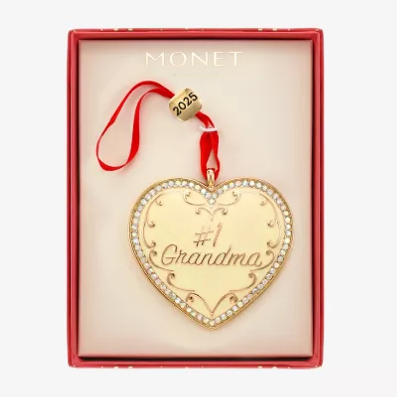 Monet Jewelry Gold Tone Grandma Christmas Ornament