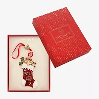 Monet Jewelry Gold Tone Red Stocking Christmas Ornament