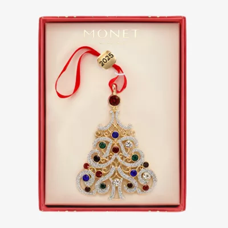 Monet Jewelry Silver Tone Christmas Tree Christmas Ornament