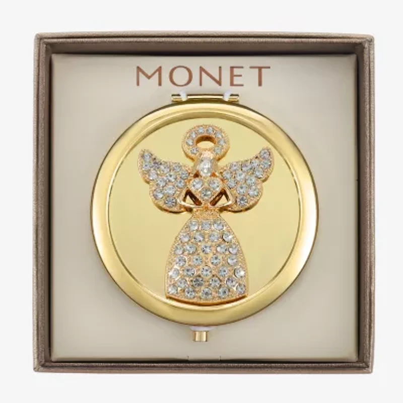 Monet Jewelry Gold Tone Gold Tone Angel Compact Mirror