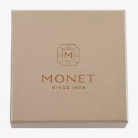 Monet Jewelry Gold Tone Y Necklace & Drop Earring Womens Glass Round 2-pc. Set