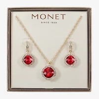Monet Jewelry Pendant Necklace & Drop Earring Womens Glass Cushion 2-pc. Set
