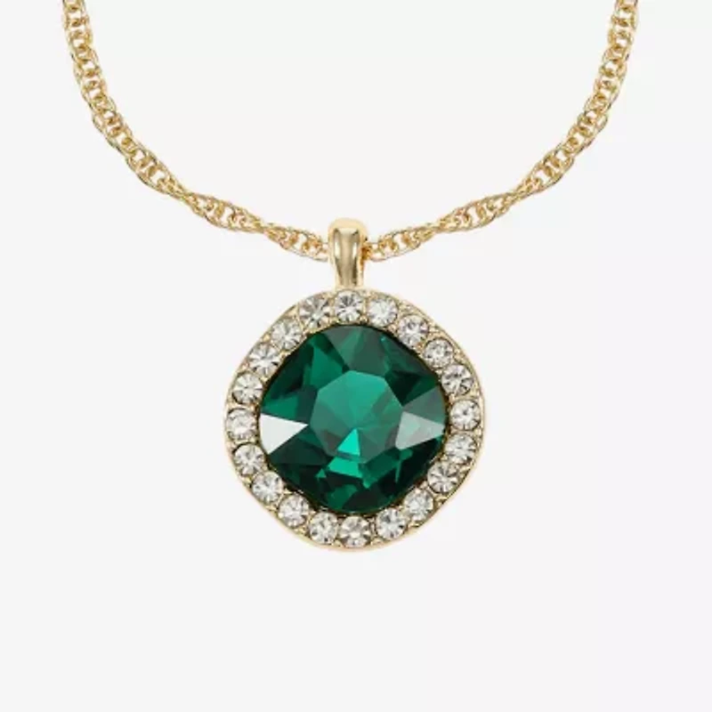 Monet Jewelry Pendant Necklace & Drop Earring Womens Glass Cushion 2-pc. Set