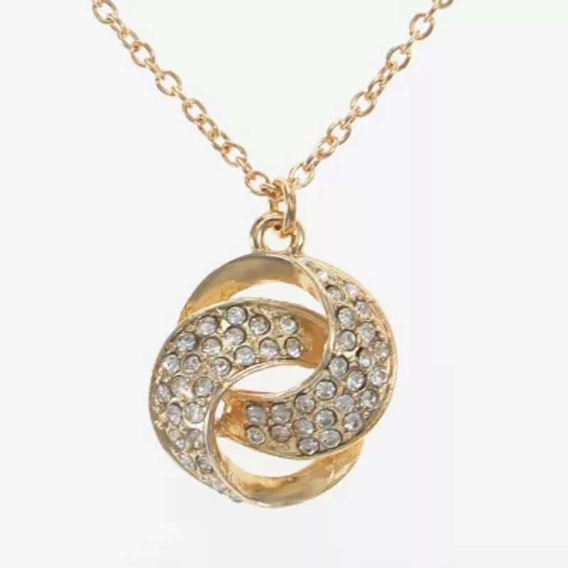 Monet Jewelry Gold Tone Pendant Necklace & Drop Earring Womens Glass Round 2-pc. Jewelry Set